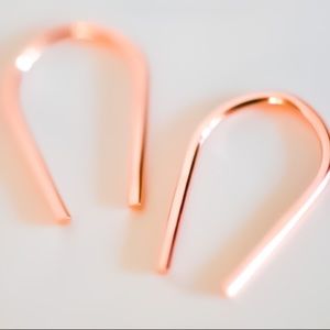 Tiny 1/2” 14K Rose Gold Filled Arch U Shaped Open Threader Minimalist Earrings